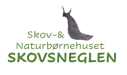 Skovsneglens logo, en sort nysgerrig skovsnegl